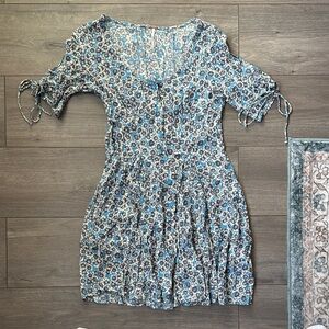 Free People Blue Floral Mini Dress